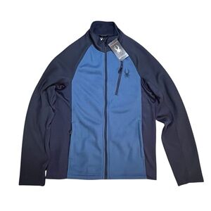 Spyder Men's Medium Raider 2.0 Full Zip Jacket Marlin Frontier Zipper Pockets